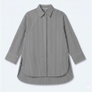 S Max Mara pinstripes cotton poplin button up shirt sz 4 oversized quiet luxury